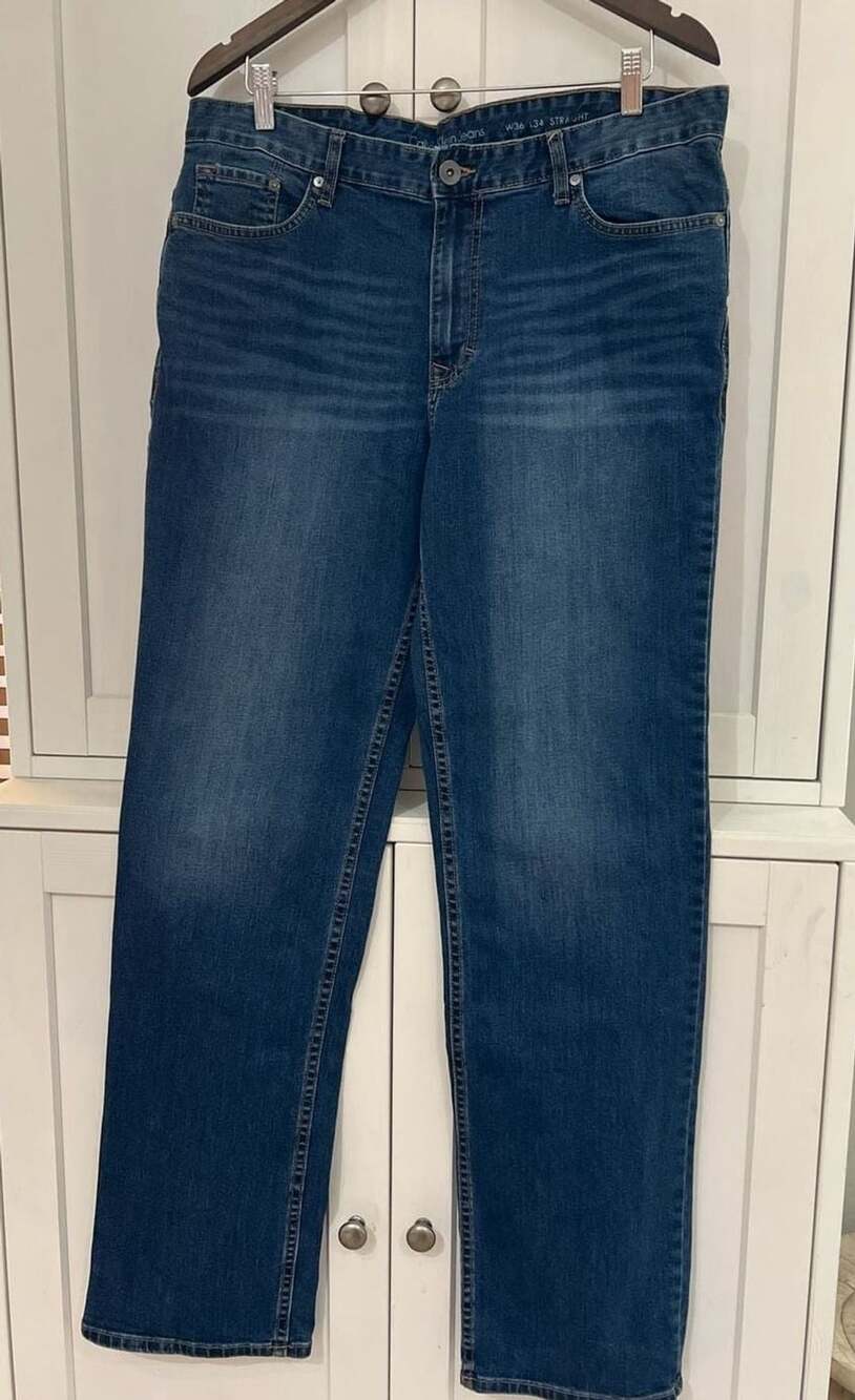 Calvin Klein Jeans Men's Straight Fit Denim Blue W36 L34 Classic Blue